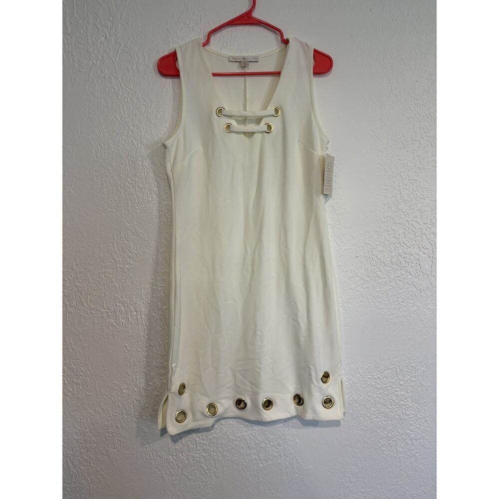 Boston Proper Ivory Dress Chic Gold Garments Size Small